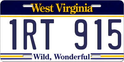 WV license plate 1RT915
