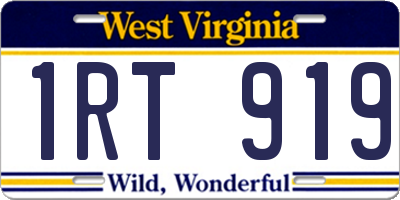 WV license plate 1RT919