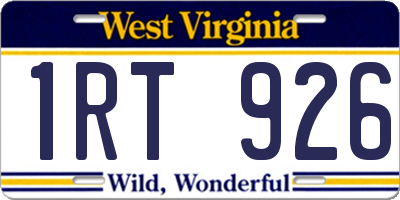 WV license plate 1RT926
