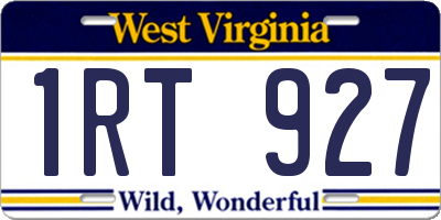 WV license plate 1RT927