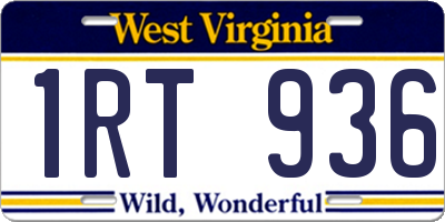 WV license plate 1RT936