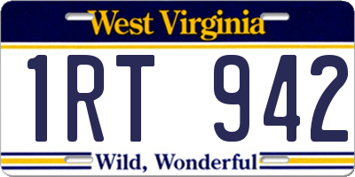 WV license plate 1RT942