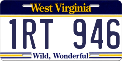WV license plate 1RT946