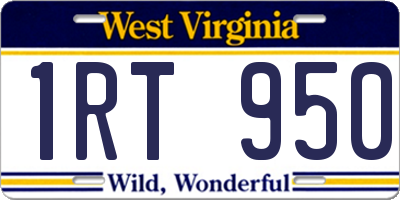 WV license plate 1RT950