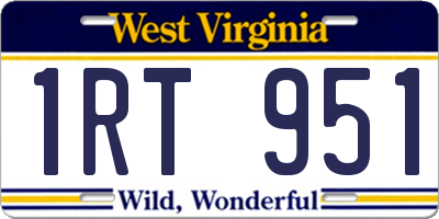 WV license plate 1RT951