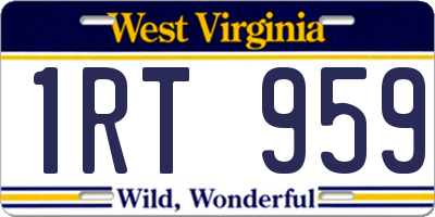 WV license plate 1RT959
