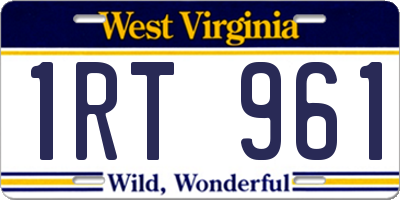 WV license plate 1RT961