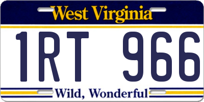 WV license plate 1RT966