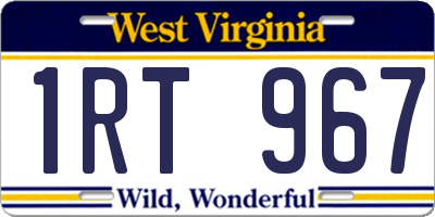 WV license plate 1RT967