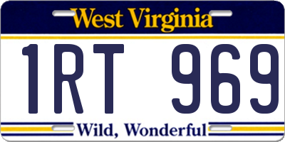 WV license plate 1RT969