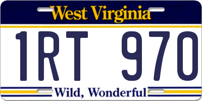 WV license plate 1RT970