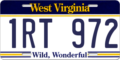 WV license plate 1RT972