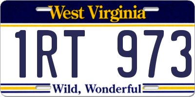 WV license plate 1RT973
