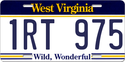 WV license plate 1RT975