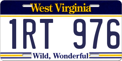 WV license plate 1RT976