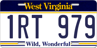 WV license plate 1RT979