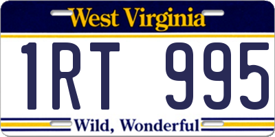 WV license plate 1RT995