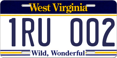 WV license plate 1RU002