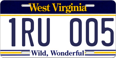 WV license plate 1RU005