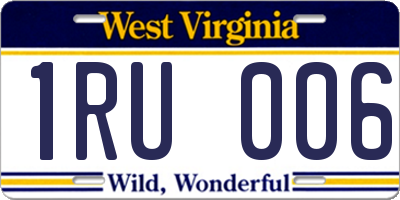 WV license plate 1RU006