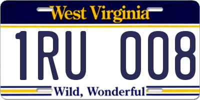 WV license plate 1RU008