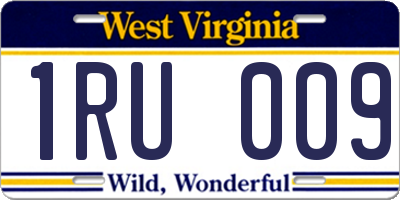 WV license plate 1RU009