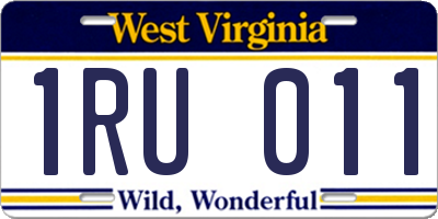 WV license plate 1RU011