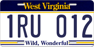 WV license plate 1RU012