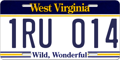 WV license plate 1RU014