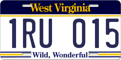 WV license plate 1RU015