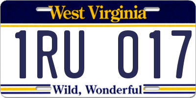WV license plate 1RU017