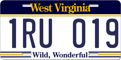 WV license plate 1RU019