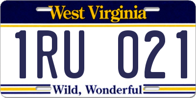 WV license plate 1RU021