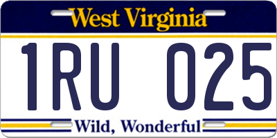 WV license plate 1RU025