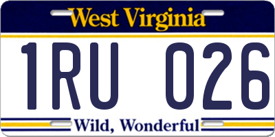 WV license plate 1RU026