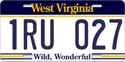 WV license plate 1RU027