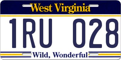 WV license plate 1RU028