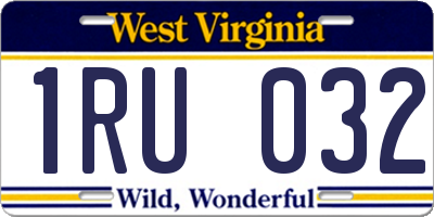 WV license plate 1RU032