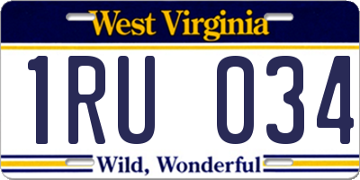 WV license plate 1RU034