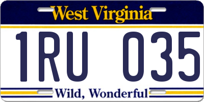 WV license plate 1RU035