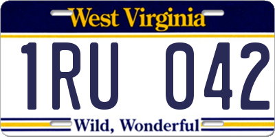 WV license plate 1RU042