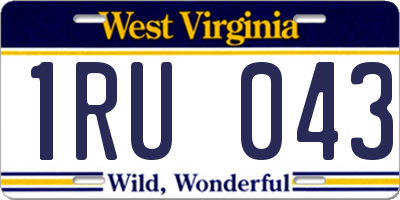 WV license plate 1RU043