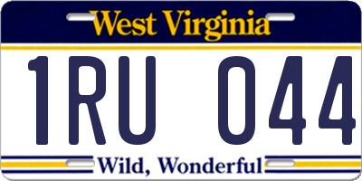 WV license plate 1RU044
