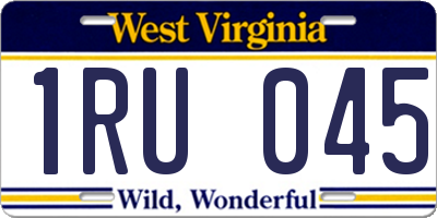 WV license plate 1RU045