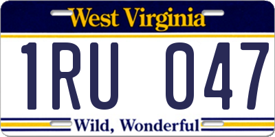 WV license plate 1RU047