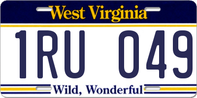 WV license plate 1RU049