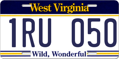 WV license plate 1RU050