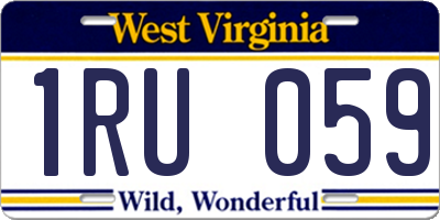 WV license plate 1RU059