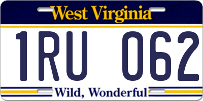 WV license plate 1RU062