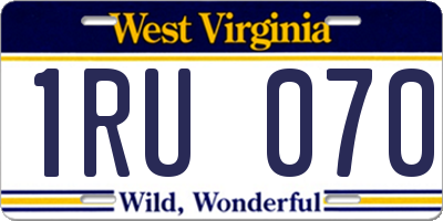 WV license plate 1RU070